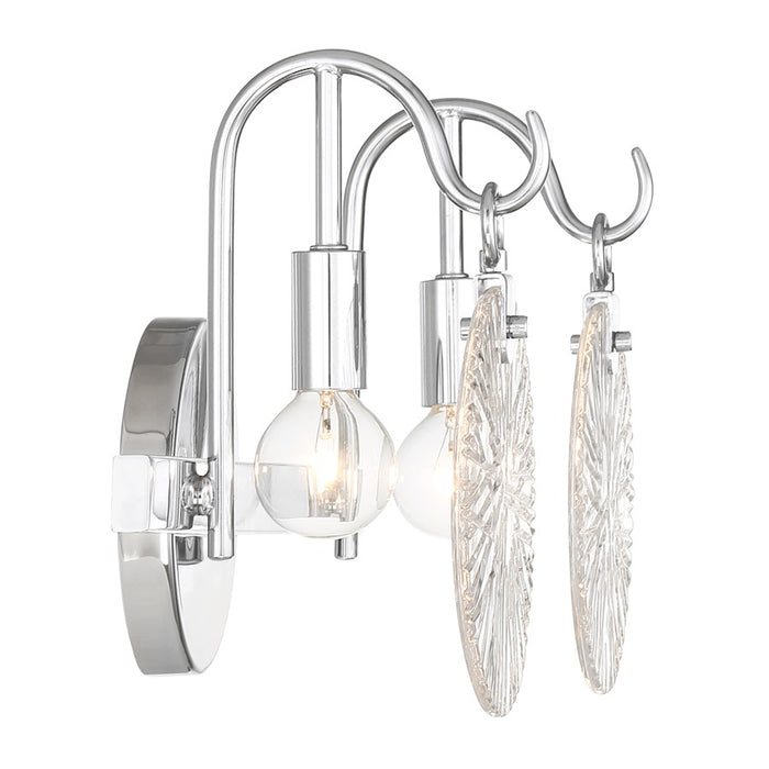 Savoy House Addison 2 Light Bath, Polished Chrome/Clear Starburst