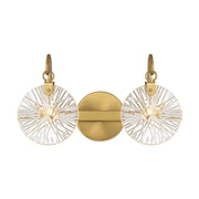 Savoy House Addison 2 Light Bath, Warm Brass/Clear Starburst - 8-3981-2-322