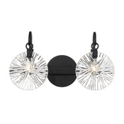 Savoy House Addison 2 Light Bath, Matte Black/Clear Starburst - 8-3981-2-BK