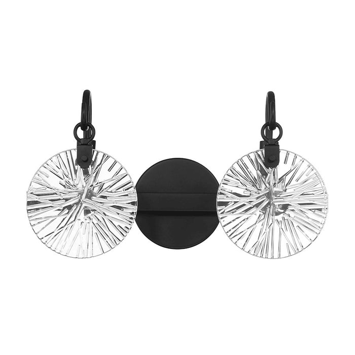 Savoy House Addison 2 Light Bath, Matte Black/Clear Starburst