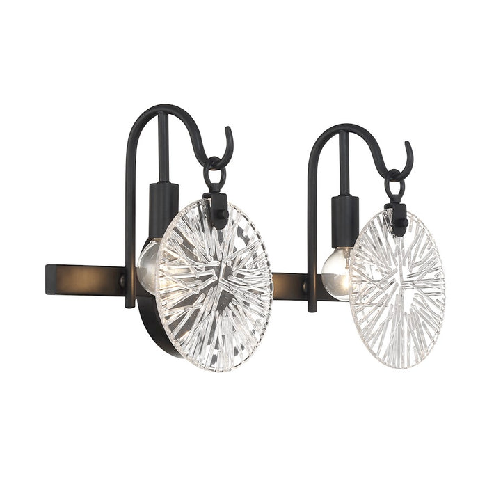 Savoy House Addison 2 Light Bath, Matte Black/Clear Starburst