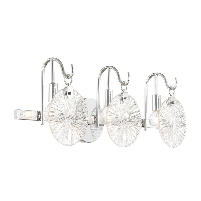 Savoy House Addison 3 Light Bath, Polished Chrome/Clear Starburst