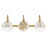 Savoy House Addison 3 Light Bath, Warm Brass/Clear Starburst