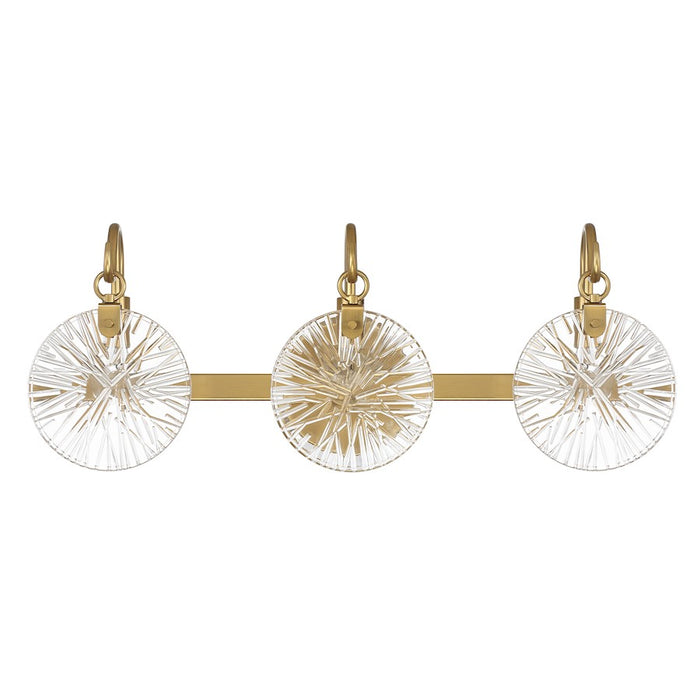 Savoy House Addison 3 Light Bath, Warm Brass/Clear Starburst