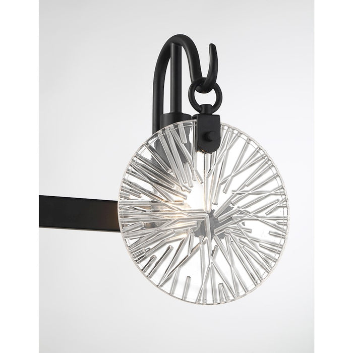 Savoy House Addison 3 Light Bath, Matte Black/Clear Starburst