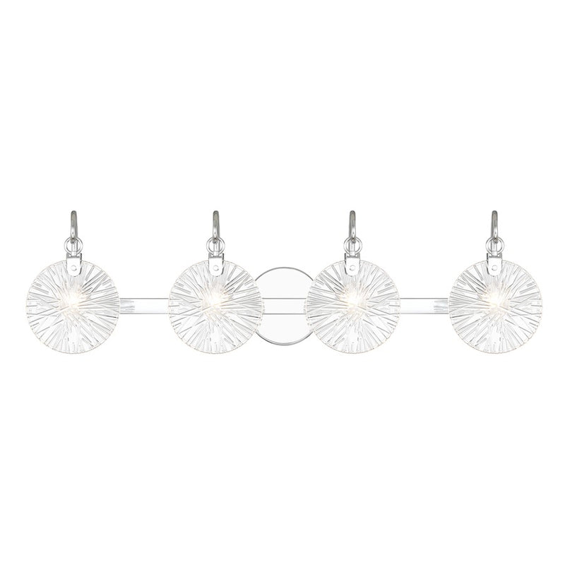 Savoy House Addison 4 Light Bath, Polished Chrome/Clear Starburst