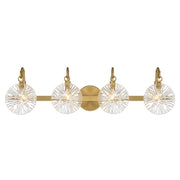 Savoy House Addison 4 Light Bath, Warm Brass/Clear Starburst - 8-3981-4-322