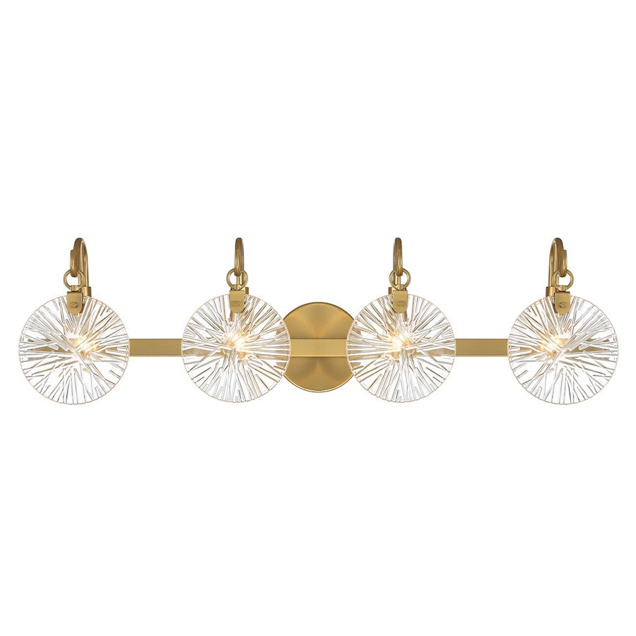 Savoy House Addison 4-Light Bathroom Vanity Light, Warm Brass - 8-3981-4-322