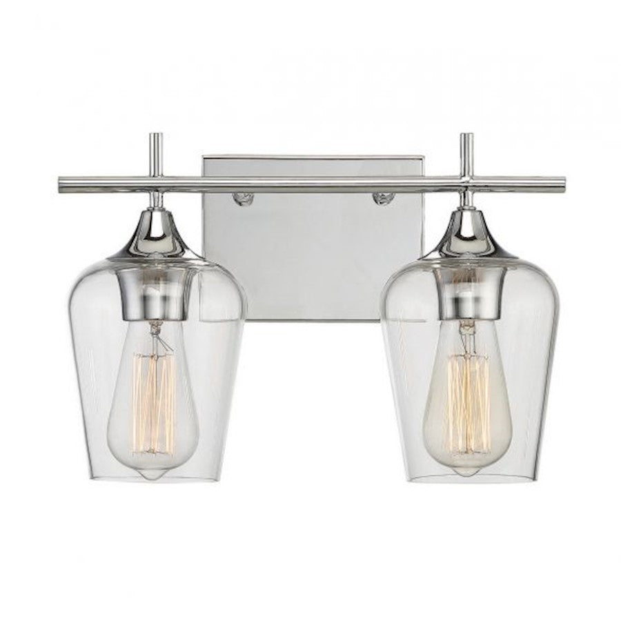 Savoy House Octave 2-Light Bathroom Vanity Light, Polished Chrome - 8-4030-2-11