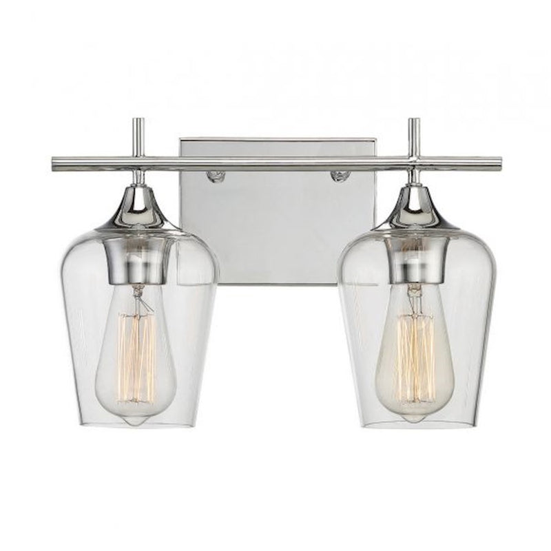Savoy House Octave 2-Light Bathroom Vanity Light, Polished Chrome