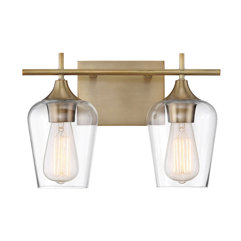 Savoy House Octave 2-Light Bathroom Vanity Light, Warm Brass