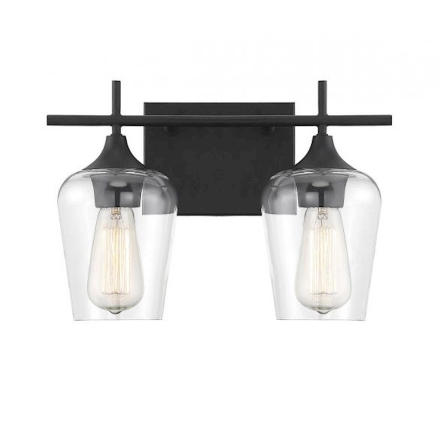 Savoy House Octave 2-Light Bathroom Vanity Light, Black - 8-4030-2-BK