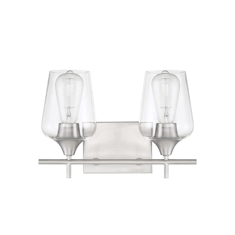 Savoy House Octave 2-Light Bathroom Vanity Light, Satin Nickel