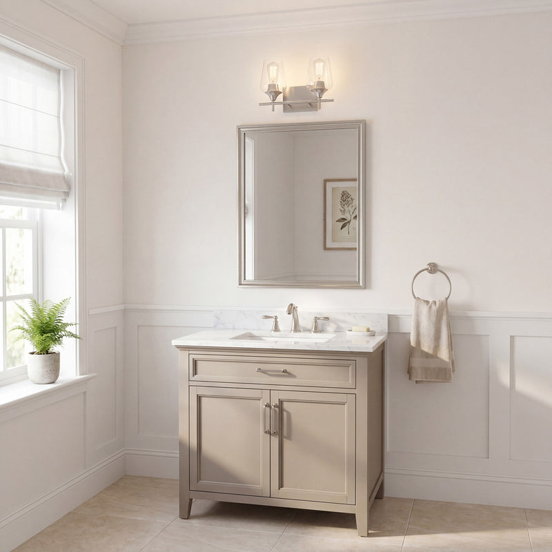 Savoy House Octave 2-Light Bathroom Vanity Light, Satin Nickel
