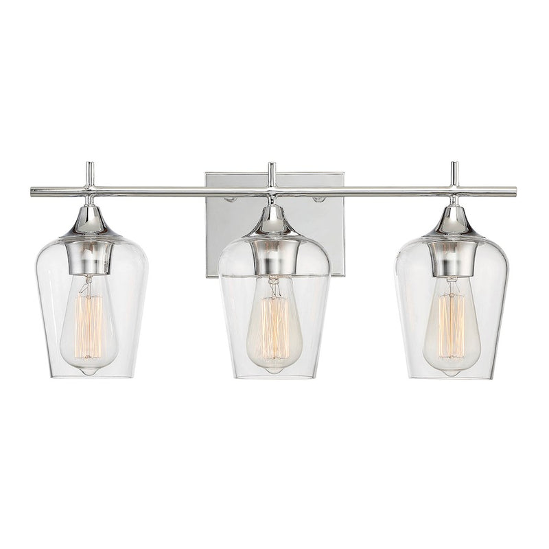 Savoy House Octave 3-Light Bathroom Vanity Light, Polished Chrome