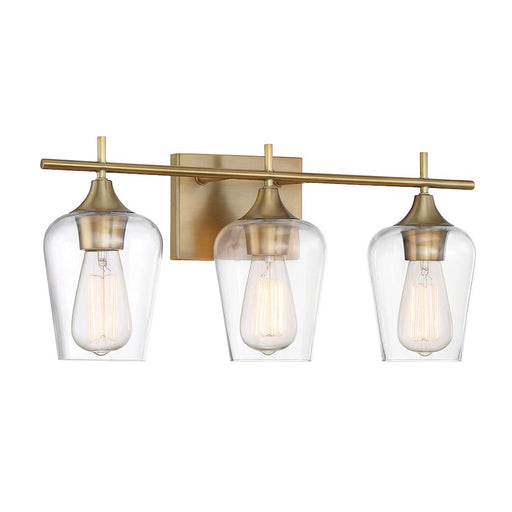 Savoy House Octave 3-Light Bathroom Vanity Light, Warm Brass