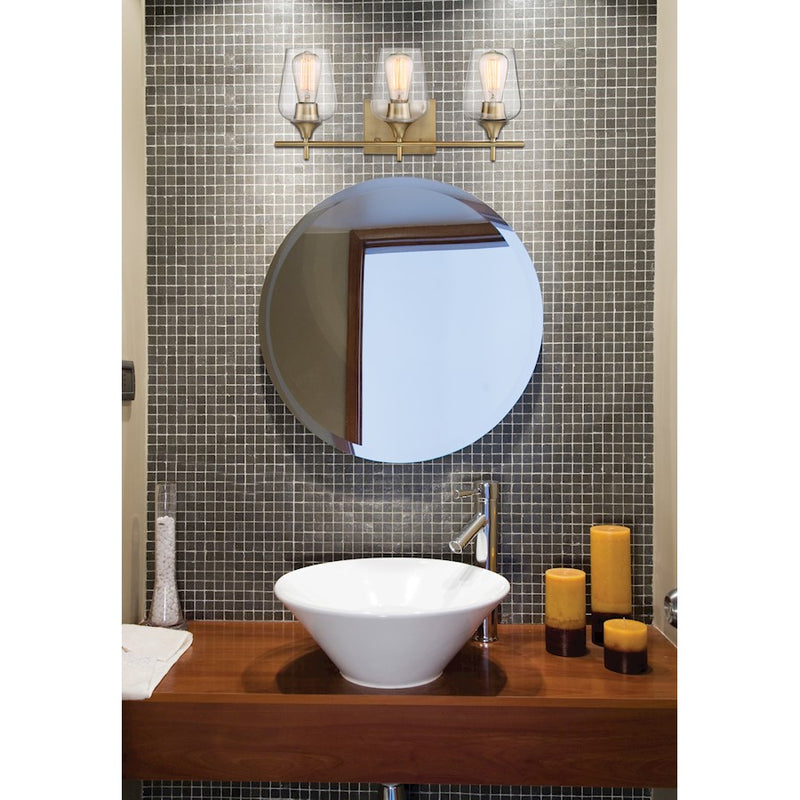 Savoy House Octave 3-Light Bathroom Vanity Light, Warm Brass
