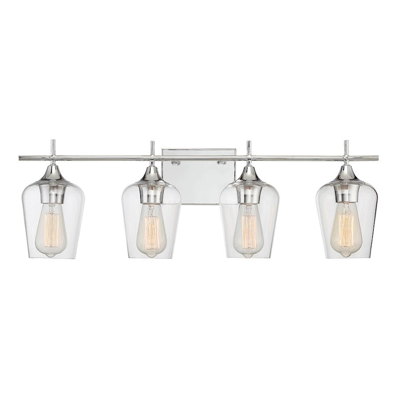 Savoy House Octave 4-Light Bathroom Vanity Light, Polished Chrome