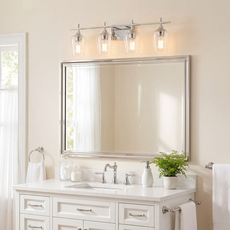 Savoy House Octave 4-Light Bathroom Vanity Light, Polished Chrome