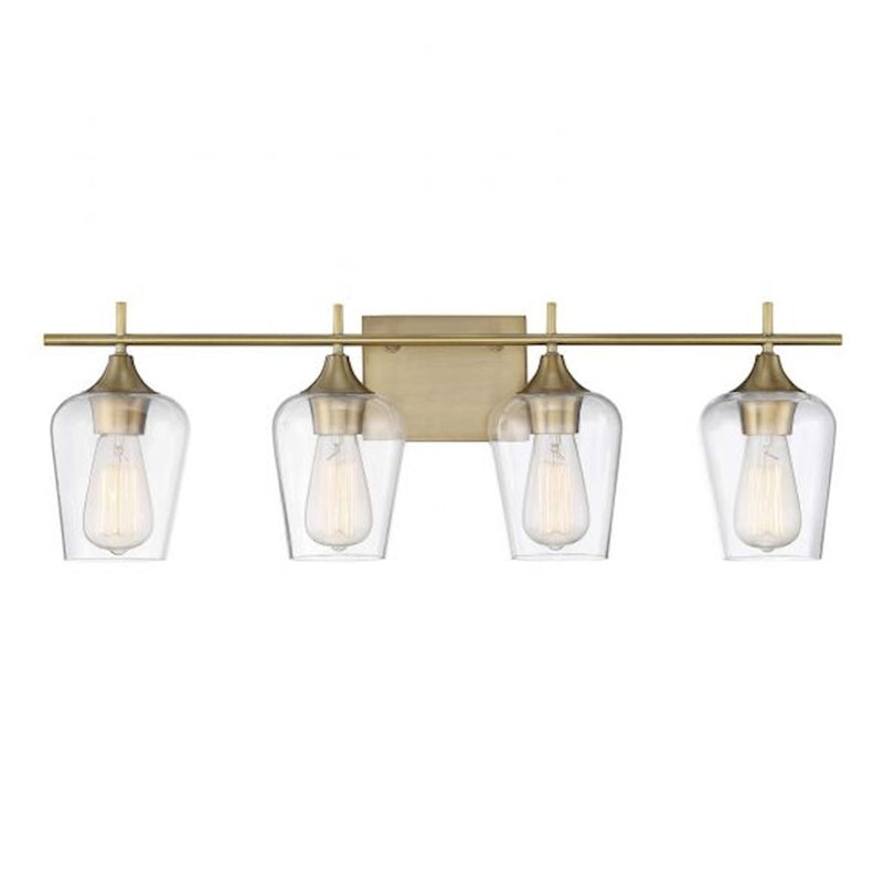 Savoy House Octave 4-Light Bathroom Vanity Light, Warm Brass