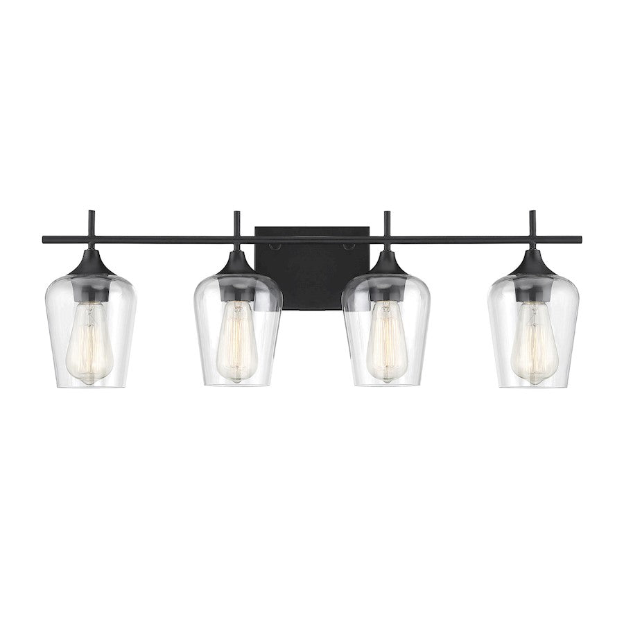 Savoy House Octave 4-Light Bathroom Vanity Light, Black - 8-4030-4-BK