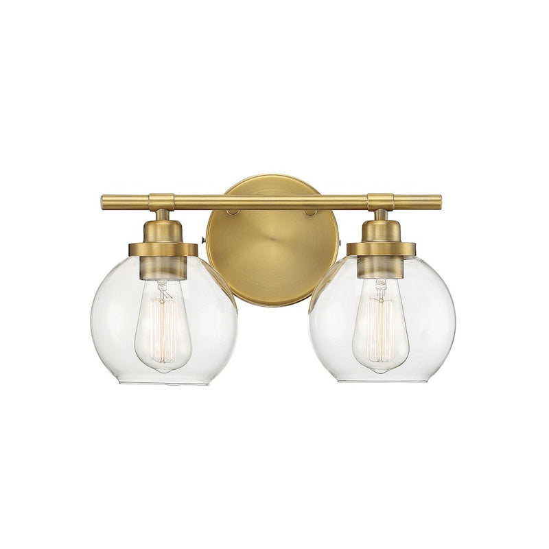 Savoy House Carson 2-Light Bathroom Vanity Light, Warm Brass - 8-4050-2-322
