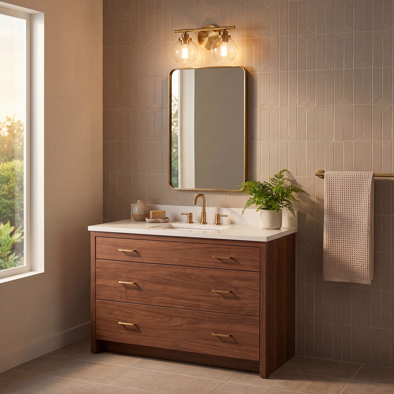 Savoy House Carson 2-Light Bathroom Vanity Light, Warm Brass