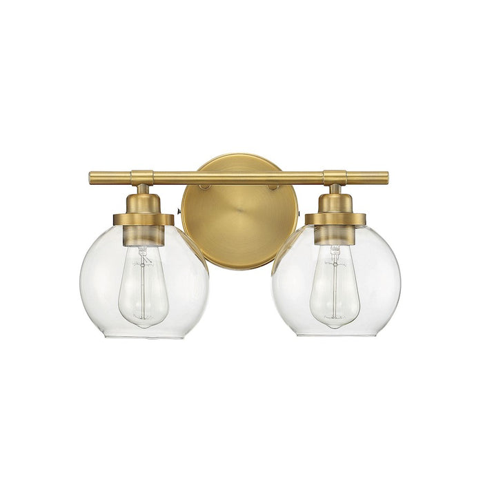 Savoy House Carson 2-Light Bathroom Vanity Light, Warm Brass