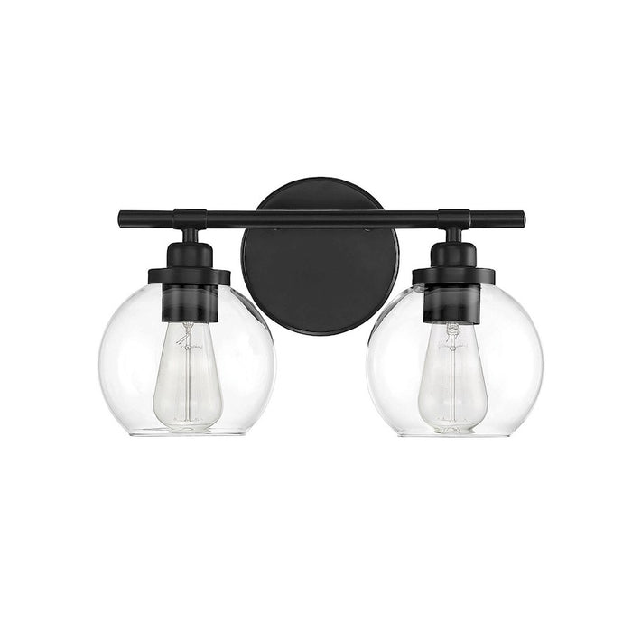 Savoy House Carson 2-Light Bathroom Vanity Light, Matte Black