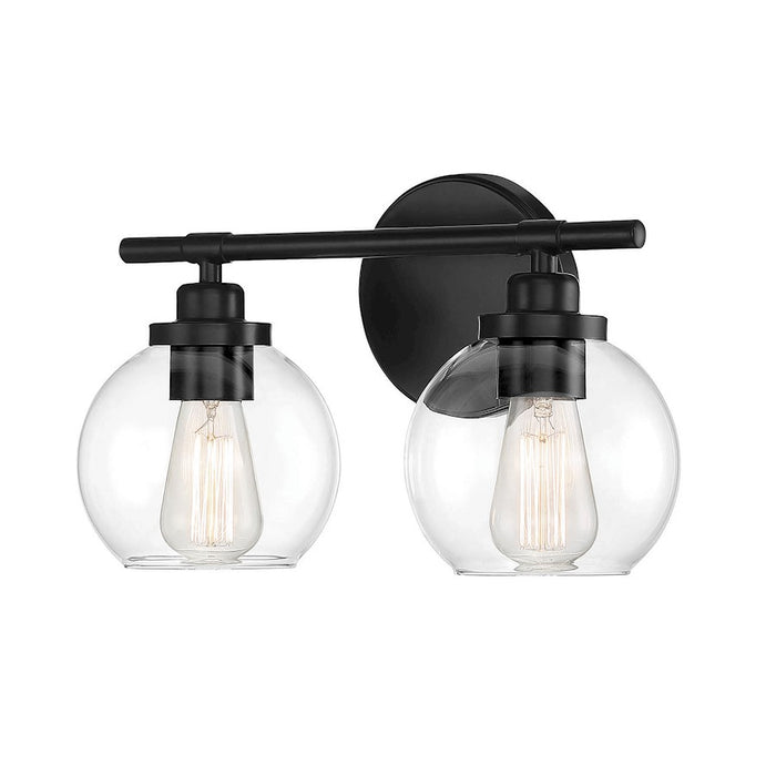 Savoy House Carson 2-Light Bathroom Vanity Light, Matte Black