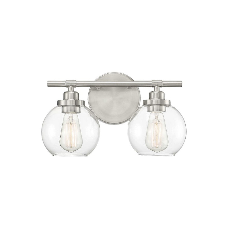 Savoy House Carson 2-Light Bathroom Vanity Light, Satin Nickel