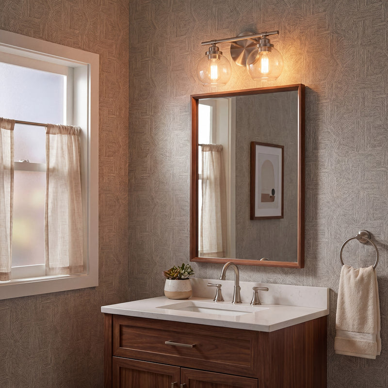 Savoy House Carson 2-Light Bathroom Vanity Light, Satin Nickel