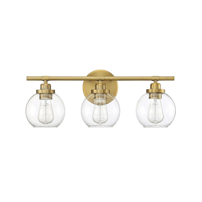 Savoy House Carson 3-Light Bathroom Vanity Light, Warm Brass