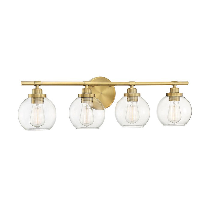 Savoy House Carson 4-Light Bathroom Vanity Light, Warm Brass