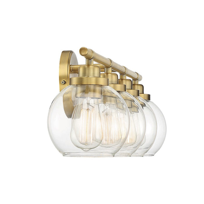 Savoy House Carson 4-Light Bathroom Vanity Light, Warm Brass