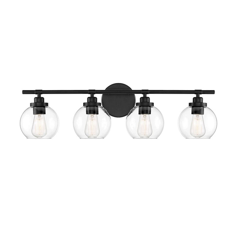 Savoy House Carson 4-Light Bathroom Vanity Light, Matte Black