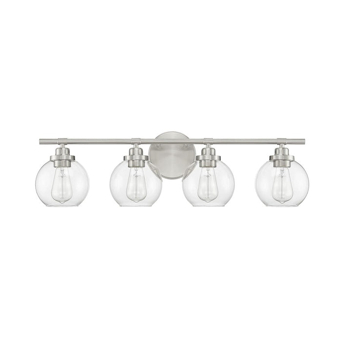 Savoy House Carson 4-Light Bathroom Vanity Light, Satin Nickel