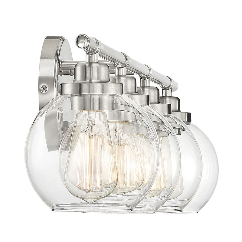 Savoy House Carson 4-Light Bathroom Vanity Light, Satin Nickel