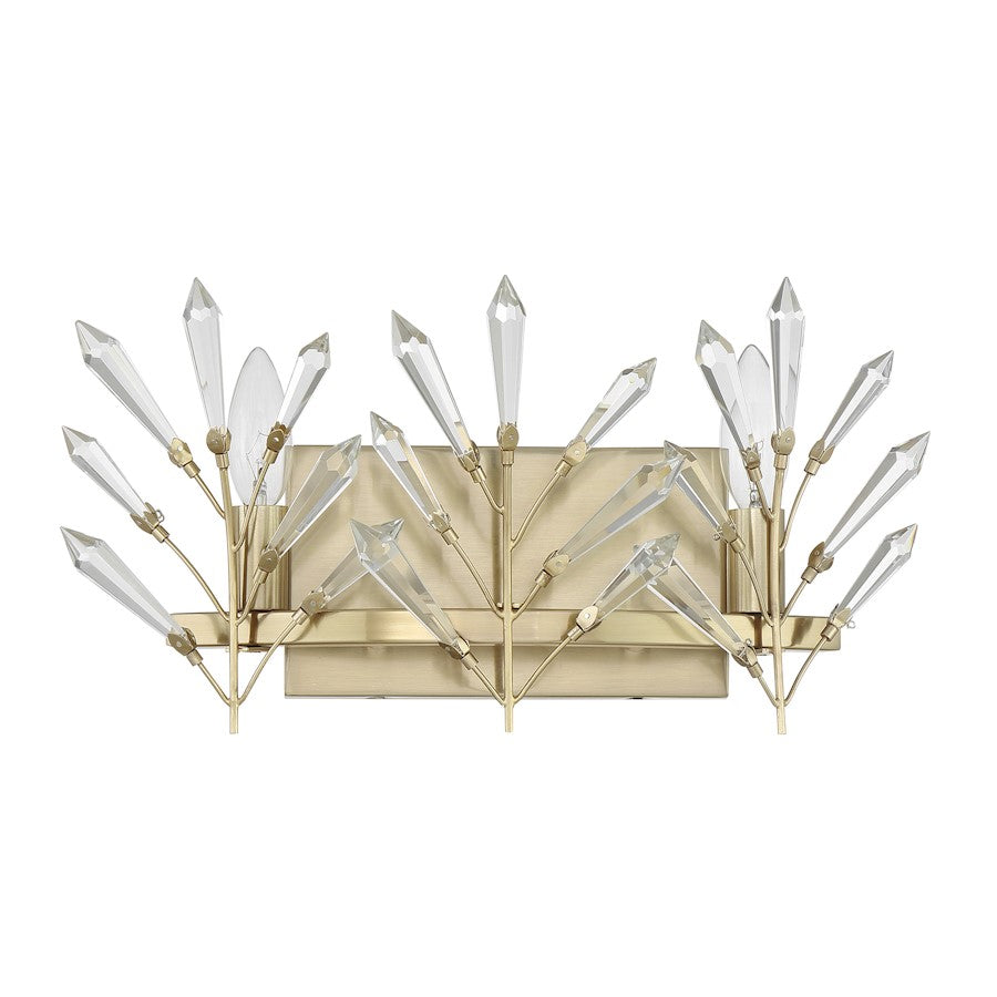 Savoy House Orianna 2 Light Bath, Noble Brass