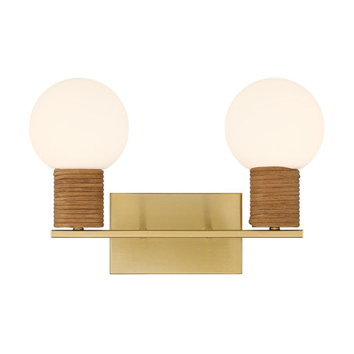 Savoy House Jarrell 2 Lt Bath Sconce, White, Warm Brass - 8-4081-2-322