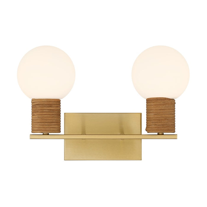 Savoy House Jarrell 2 Lt Bath Sconce, White, Warm Brass - 8-4081-2-322