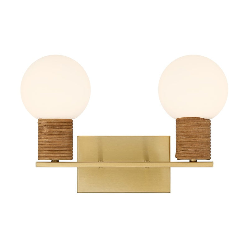 Savoy House Jarrell 2 Lt Bath Sconce, White, Warm Brass