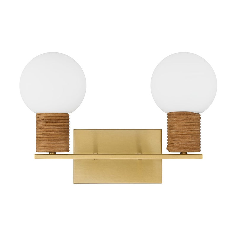 Savoy House Jarrell 2 Lt Bath Sconce, White, Warm Brass