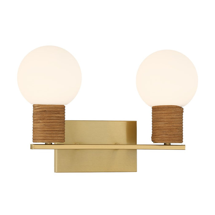 Savoy House Jarrell 2 Lt Bath Sconce, White, Warm Brass