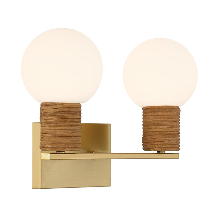 Savoy House Jarrell 2 Lt Bath Sconce, White, Warm Brass