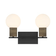 Savoy House Jarrell 2 Lt Bath Sconce, White, Matte Black - 8-4081-2-BK