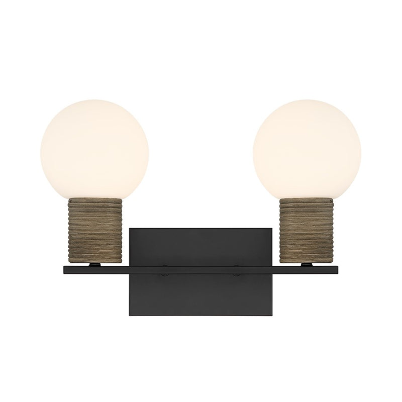 Savoy House Jarrell 2 Lt Bath Sconce, White, Matte Black - 8-4081-2-BK