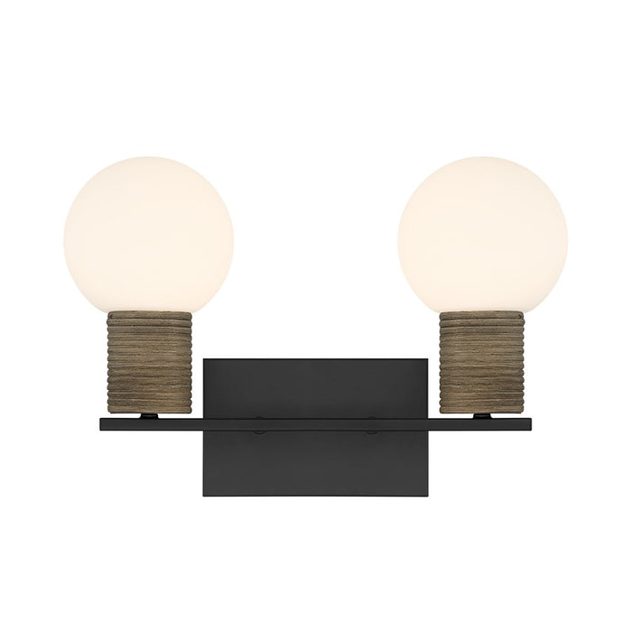 Savoy House Jarrell 2 Lt Bath Sconce, White, Matte Black - 8-4081-2-BK