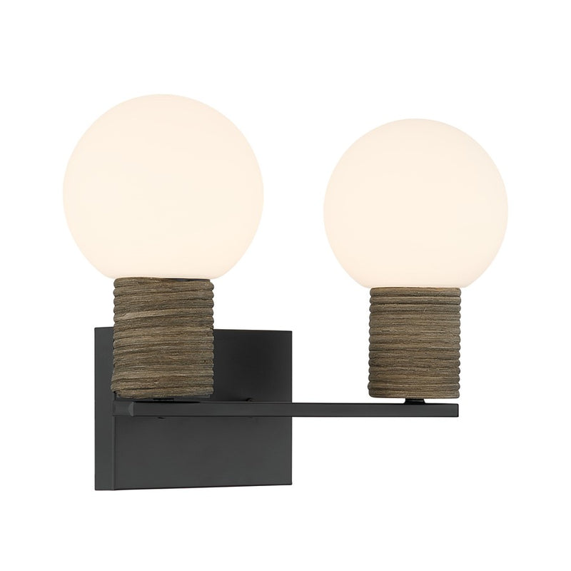 Savoy House Jarrell 2 Lt Bath Sconce, White, Matte Black