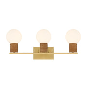 Savoy House Jarrell 3 Lt Bath Sconce, White, Warm Brass - 8-4081-3-322
